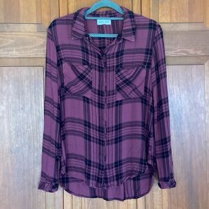 Women's Purple Plaid Top